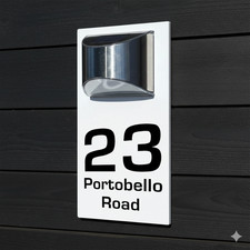 Solar House Number Sign Custom