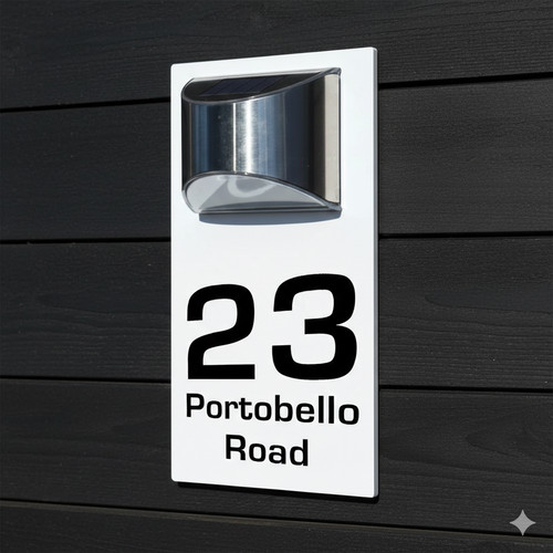 Solar house number - solar, custom