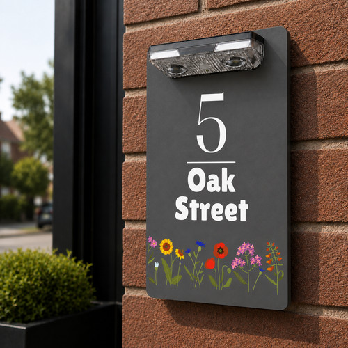 Modern solar house number - modern,