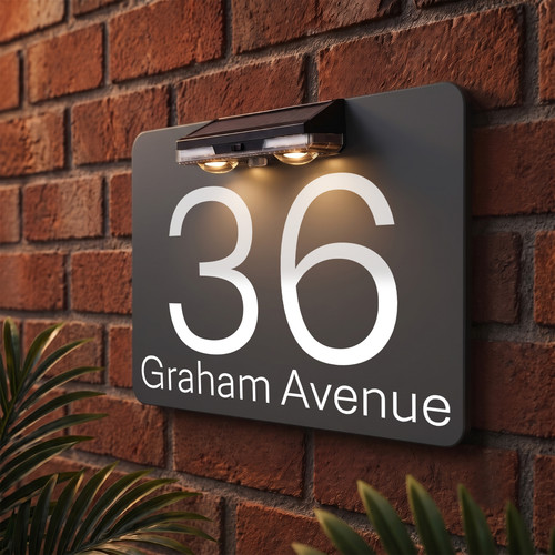 Solar led house - house, plaque