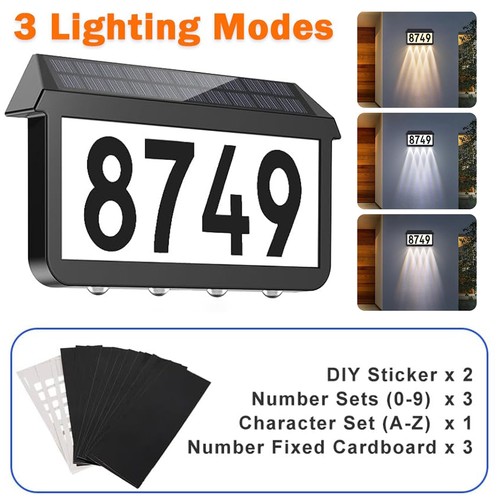 Solar address sign - solar, house