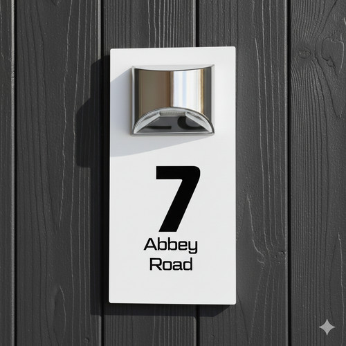 Custom solar house number sign - house,