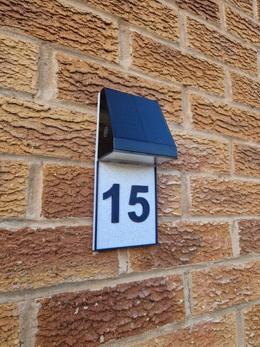 Custom solar house number - number, sign