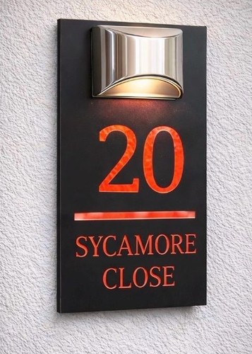 Solar led house number and