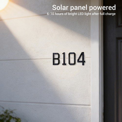 Led solar lighted house number - led,