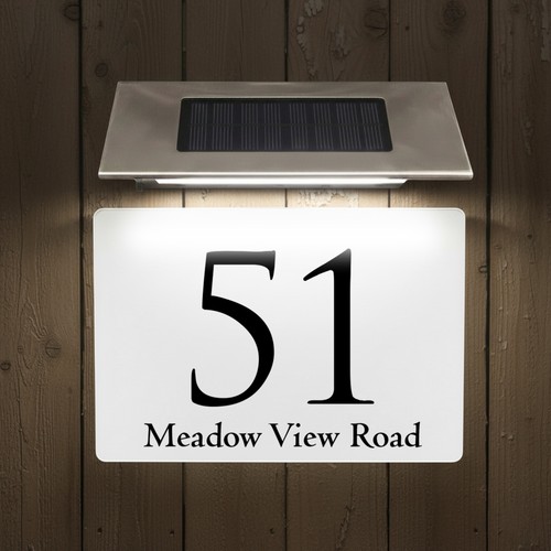 Solar powered house number - solar,