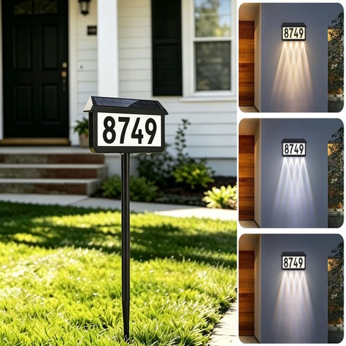 Solar powered address sign - solar,