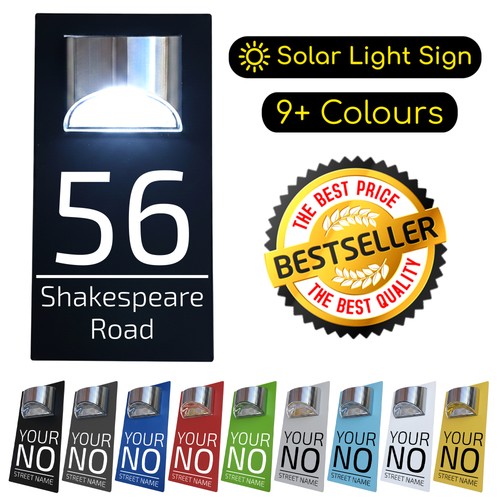Custom solar led house number - custom,