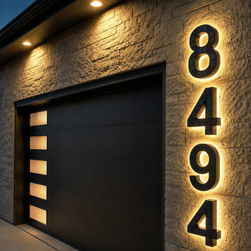Solar house number - light, led