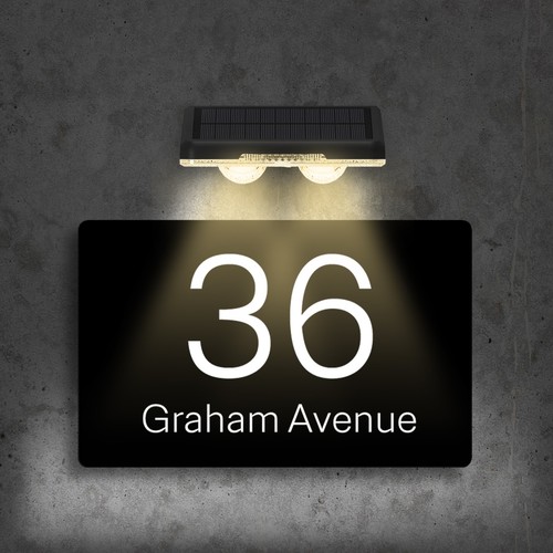Solar led house number - solar,