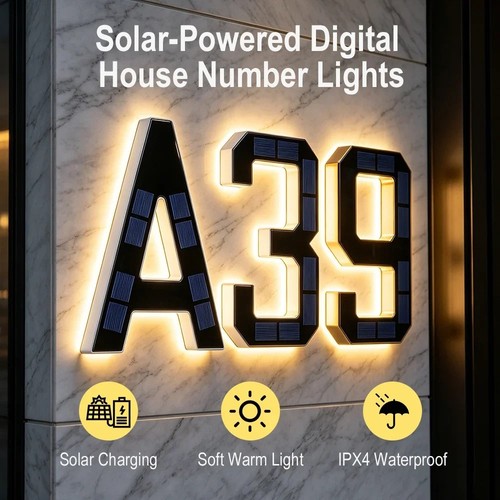 Solar led house numbers - solar, &