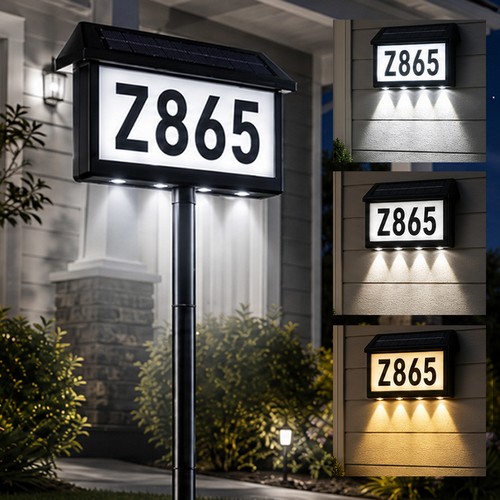 Solar address sign house - solar,