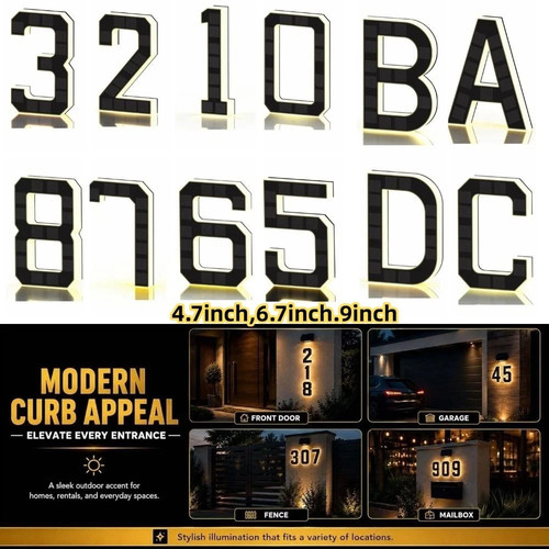 Solar led house numbers - solar,