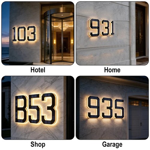 Led solar house number - led,