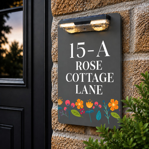 Personalised solar led address - personalised,