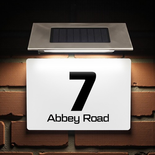 House number plaques with - number,