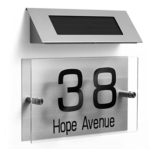 Solar powered house number - solar,