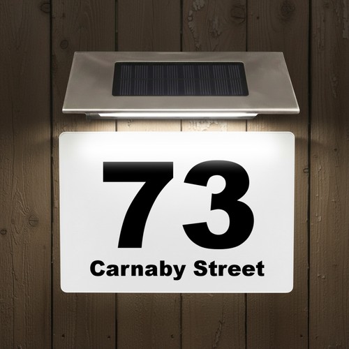 Solar led house number - led, plaque
