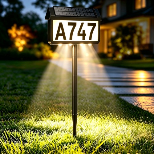 Solar house number sign light - solar,