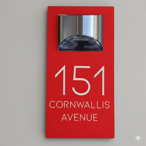House number sign with - house,
