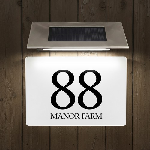 Solar address plaque - address,
