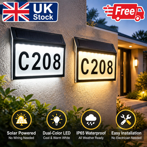 Solar address sign - sign, for