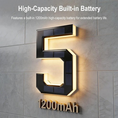 Solar house number light - house,