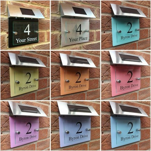 Solar house door number light - house,
